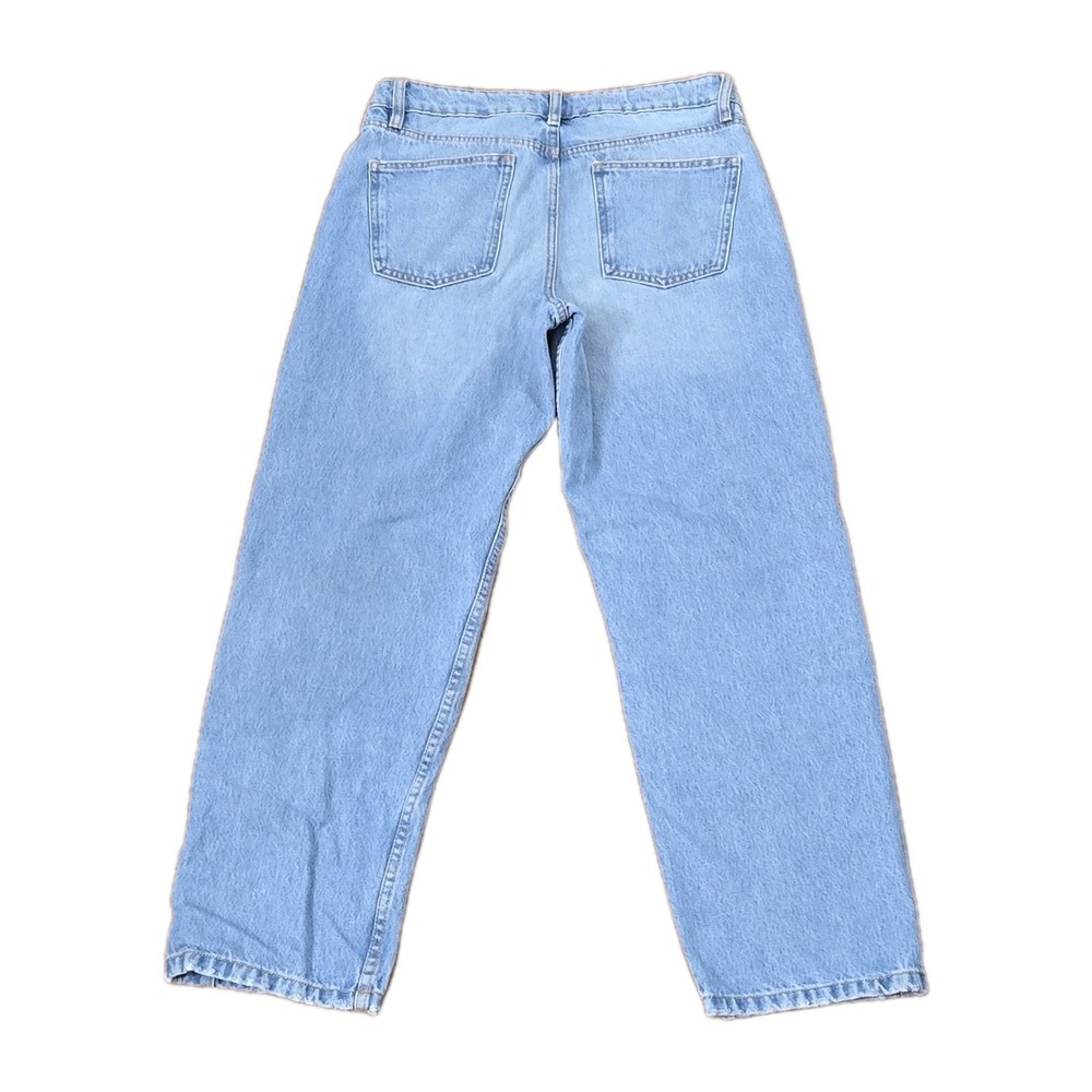 The Drop Luca High Rise Distressed Mom Jeans 28 Light Wash Straight Trendy Denim - Picture 4 of 11
